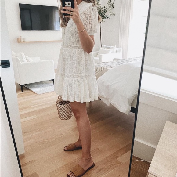 Mango Pasion Dress White Doll Cotton Lace Dress US4 - Picture 2 of 11